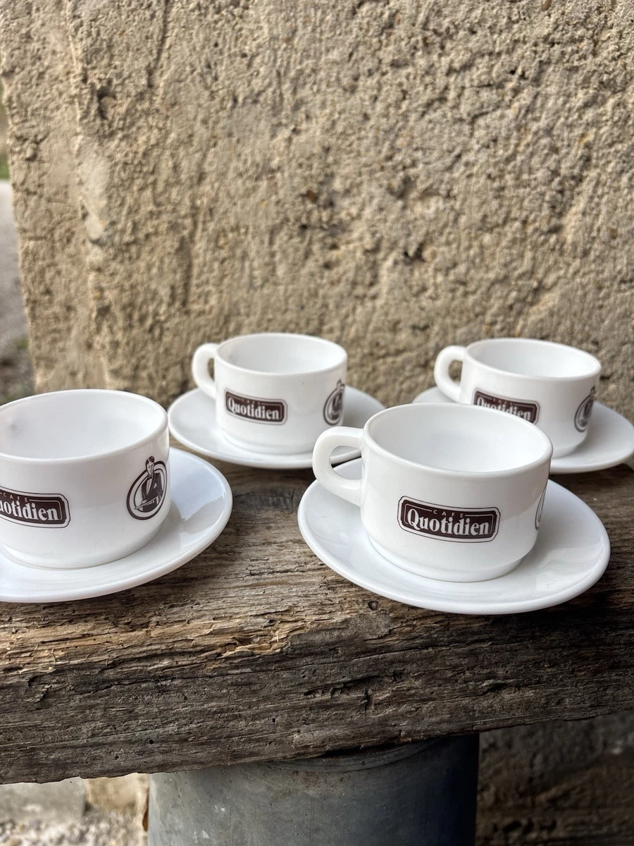 Service à Café Bistro Le Vieux Beaudour - Porcelaine Blanche - Occasion