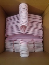 Lot of 35 PINK Sturdy Plastic Tubular Kids 11" HANGERS Toddler Baby Girl Variety