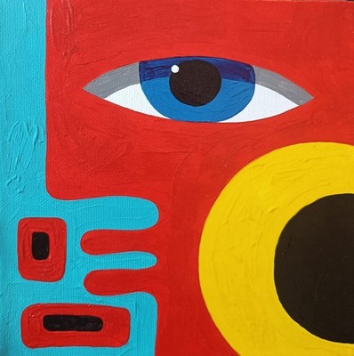 Original Acryl Gemälde Gemälde auf 3D Leinwand 20x20x3cm Abstrakte Kunst ALEXA