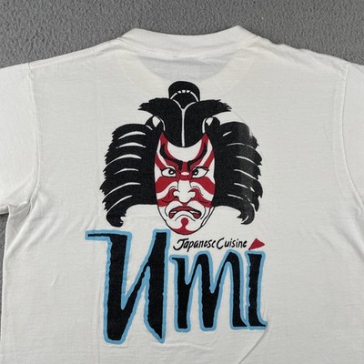 Vintage Oneita Adult Large Umi Japanese Cuisine Back& Front Graphic Made In USA