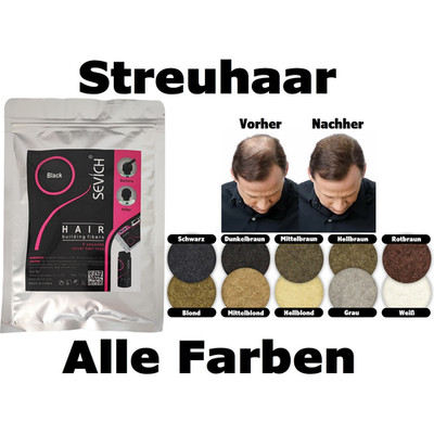 Sevich Streuhaar Schütthaar 100g Nachfüll Haarfasern Verdichtung bei Haarausfall