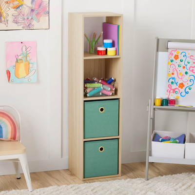 Mainstays 4 Cube Vertical Storage Organizer, Spring Pine