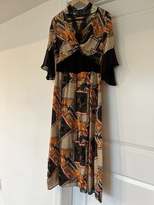 Wow 100% mulberry silk summer dress; beach, event outing; cruise,  US s; vintage