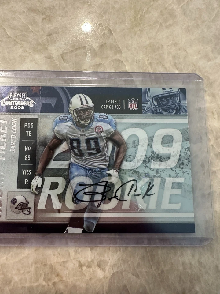 2009 Playoff Contenders Jared Cook #170 Rookie Auto RC Titans Card - Image 3 of 4