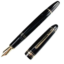 1Pc Black Classic Wing Sung 629 Acrylic Resin Fountain Pen F Iridium Nib 0.5mm