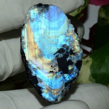 Lunar Palette 75.50 Cts Natural Rainbow Moonstone 44mmx26mm Rough Slabs Gemstone