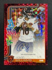 CALEB WILLIAMS 1 /5 RED FUTURE STARS AUTO ON CARD AUTOGRAPH 2025 TOPPS CHROME 1