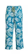 -2 PCS BLUE TOP  FLORAL BLUE WHITE CROP PANTS JOYSPUN PAJAMA SET POCKETS SET 3X