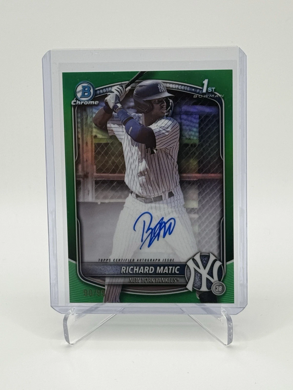 2025 Bowman Chrome Richard Matic 1st Green On Card Auto  /99 *Yankees Prospect*