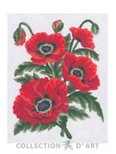 "Poppies" Printed Needlepoint Tapestry Kit 3149K