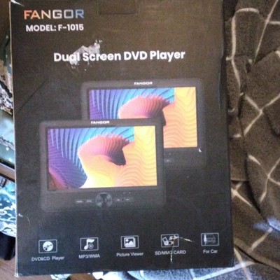 Fangor F-1015 Dual Screen Headrest DVD/CD Player for Car, MP3/WMA, SD/MMC