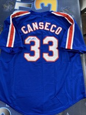 Jose Canseco Texas Rangers Signed Blue Jersey #33 JSA Authenticated