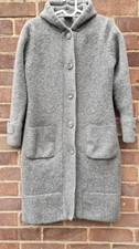 Next womens grey 100 lambswool hooded cardigan sz Small b4 