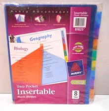 Avery Two Pocket Insertable Plastic Dividers ...