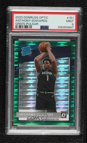 2020 Donruss Optic Fanatics Green Pulsar Prizm Anthony Edwards PSA 9 Rookie RC