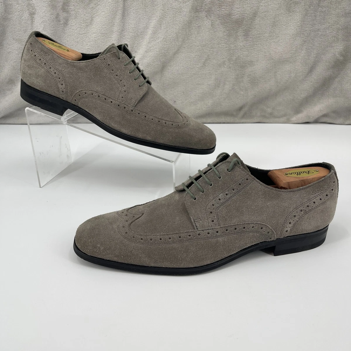 HUGO Men\'s Taupe Suede Derby Shoes Amazon.com | HUGO Essential Cupsole Suede Low Top Sneaker  main image 2