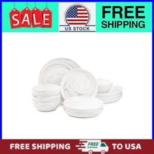 Thyme & Table 12 Piece Ceramic Dinnerware Set in Grey Marble