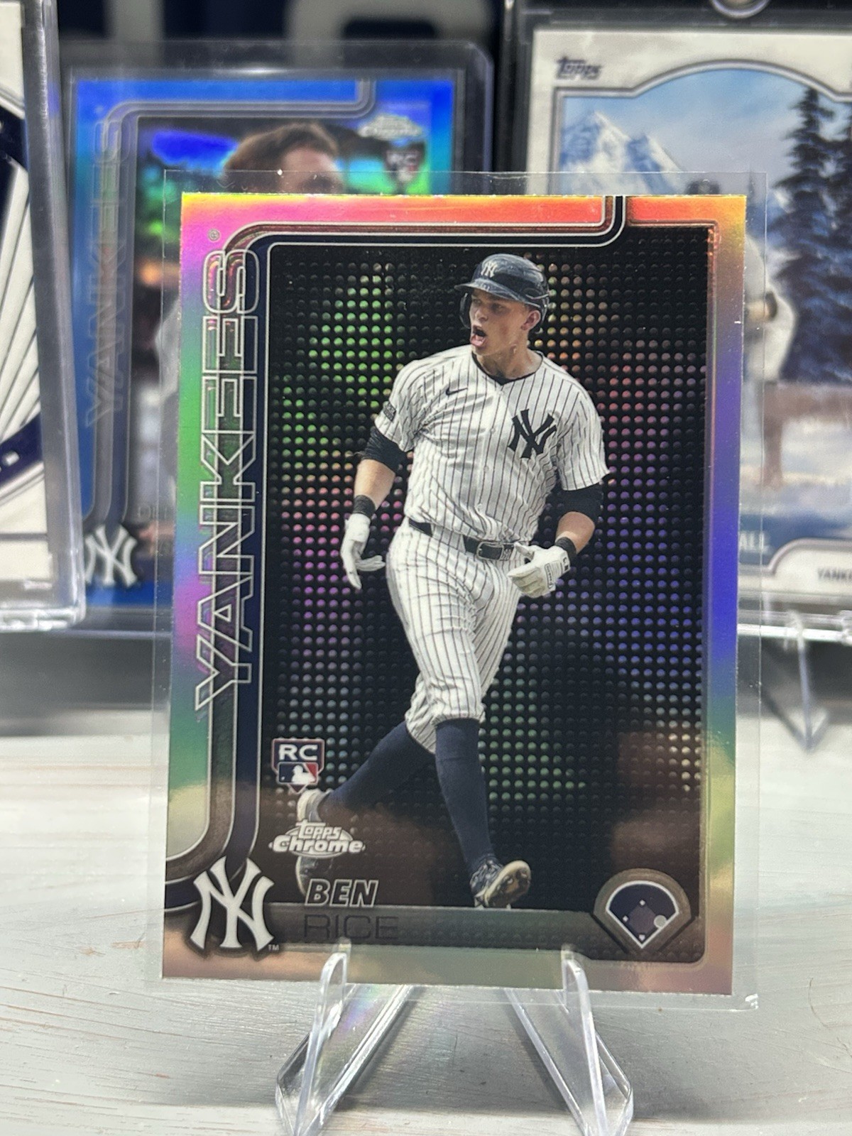 2025 Topps Chrome Ben Rice #139 Lightboard Logo Refractor (RC) Ny Yankees RC