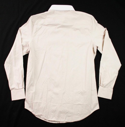 G/Fore Mens Shirt M Long Sleeve Button Front Beige White Spread Collar $185 NEW - Picture 2 of 6