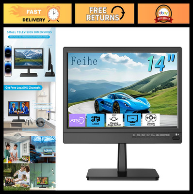 14'' Small Kitchen TV - Digital ATSC Tuner, HDMI/USB/TF Ports, Remote Control for