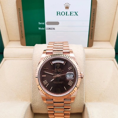 2019 Rolex President Day-Date Rose Gold Chocolate Roman 228235