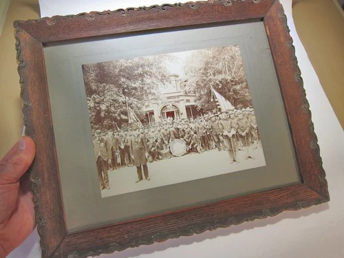 Vintage Photograph in Frame, Elmwood Band Phila. PA, Civil War Veterans 1890's
