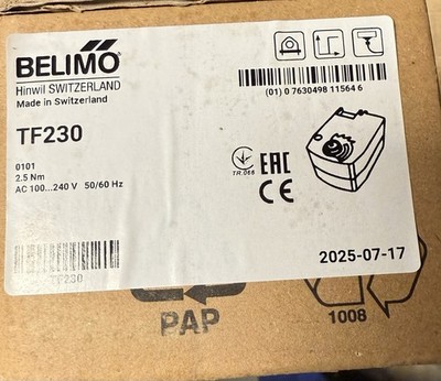 Belimo Klappenstellantrieb TF230 FEDERRÜCKLAUFANTRIEB Stellmotor