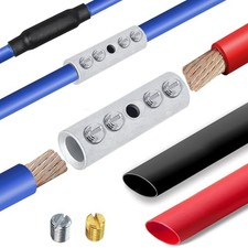 Wire Butt Connectors Kit 4PCS Screw Type Quick Wire 2/0 Gauge Tinned Brass