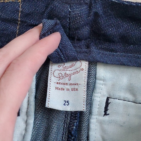 True Religion Dark Denim Cuffed Jeans Trouser Pants Sz25 thumbnail 5
