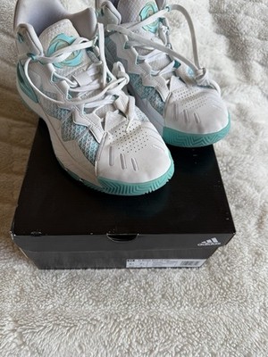 ADIDAS D ROSE SON OF CHI BASKETBALL SHOES SIZE 8 WHITE/AQUA BLUE GY3264