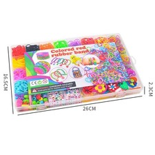 1800+Pcs Kit Box+ Rubber Loom Bands Children Mult-color Make Woven Bracelet DIY