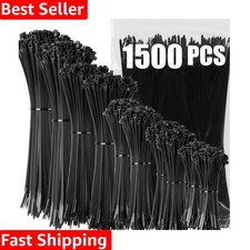 Self-Locking Black Nylon Cable Ties: 1500 Pack, Ideal for Home, Office  Garden