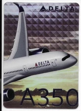 Scarce 2016 Delta Air Lines A350 Aircraft Airplane Trading Card 49