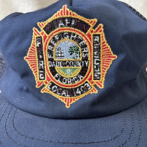 Cappello camionista vintage Dade County vigili del fuoco in rete made in USA - Foto 3 di 9