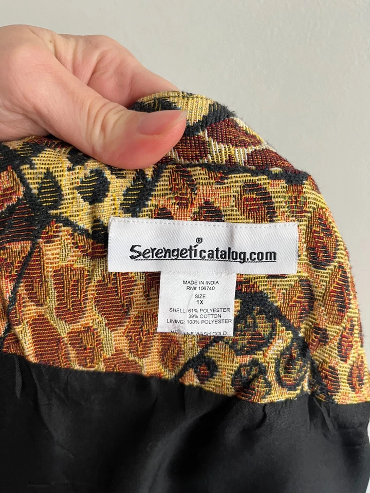 Serengeti Leopard Animal Print Womens Tapestry Jacket Size XL - Image 3 of 4