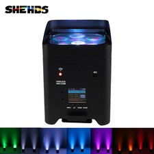 SHEHDS 6x18w LED RGBWA UV Par Light Wifi APP Wireless Remote Control Battery