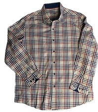 Tasso Elba Mens Size 16-16 1/2 Button Down Plaid Shirt Casual Dress