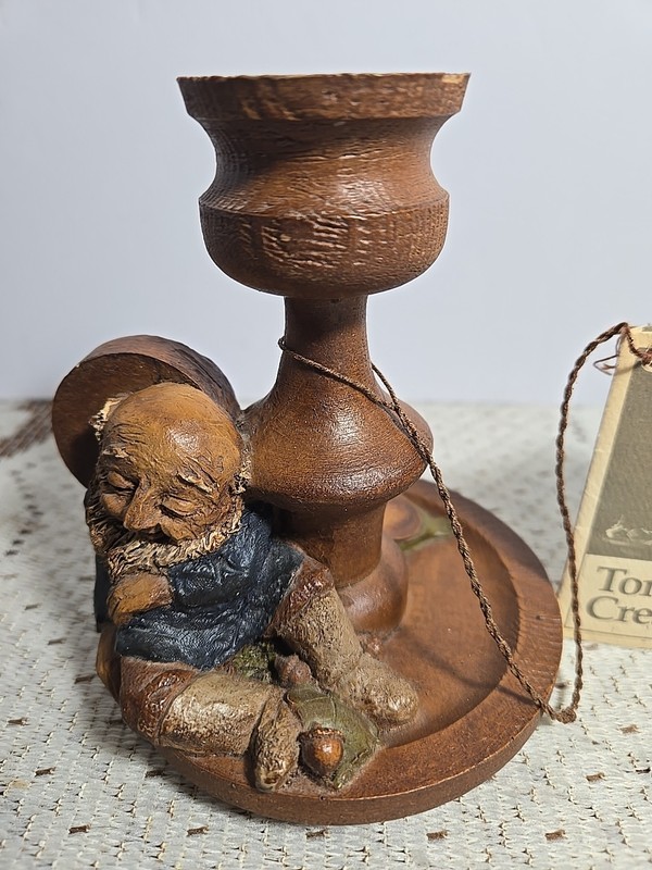 Tom Clark's Creations  Wink Candlestick Hand Carved Cairn Studio 1982 Gnome #24
