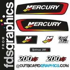 Mercury Racing 200XS outboard decals/sticker kit