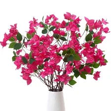 Artificial Bougainvillea Flower Branches Silk Bougainvillea Stems with Dried ...