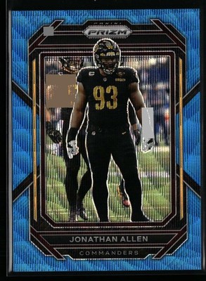 Jonathan Allen 2022 Panini Prizm #297 Blue Wave #/199 Washington Commanders