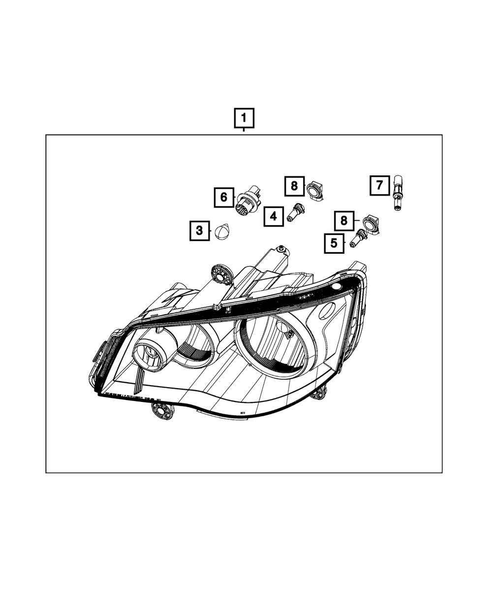 Socket de marcador lateral para Chrysler Town & Country 2008-2020 (N/P 68030800AA)