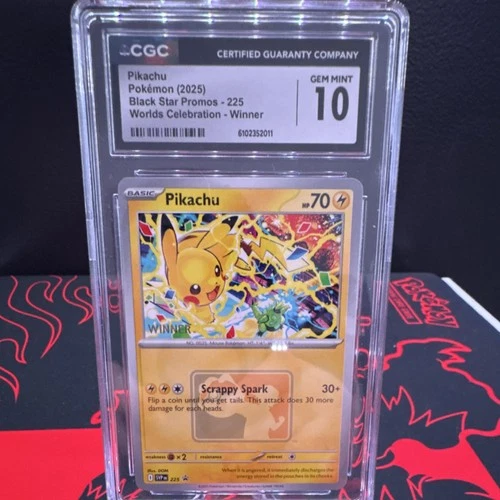 Pikachu 225 Worlds Celebration Winner Promo CGC 10 Scarlet & Violet
