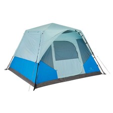 Outbound QuickCamp 6 Person 3 Season Cabin Tent with Rainfly and Carry Bag, Blue