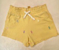 Kids 4T Ralph Lauren Polo shorts in yellow. Elastic waist with drawstring Polo