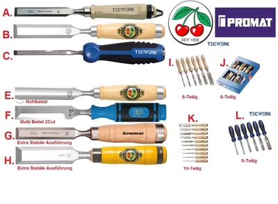 KIRSCHEN ; PROMAT; TECWERK PROMAT,TECWERK,KIRSCHEN Stechbeitel Hohlbeitel Zimmermannsbeitel 4 bis 50 mm