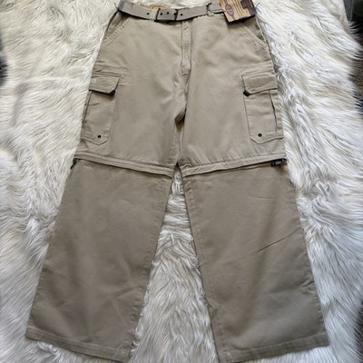OTB One Tough Brand Pants Men Size 38x32 Khaki Convertible Baggy Cargo NWT
