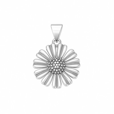 Anhänger Sterlingsilber 17 mm massiv oxidiert Retro Gänseblümchen Sonne Blume