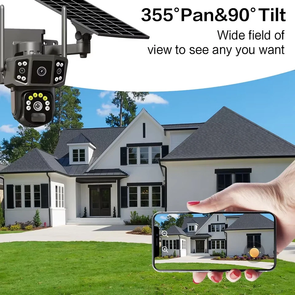 Solar Battery Powered Wireless WiFi Outdoor Pan/Tilt Home Security Camera System - Image 4 of 4