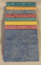 Timeless Treasures Tonga Treats Batik Strip Lot 8 Pieces 6" Wide X 43"/44" Long